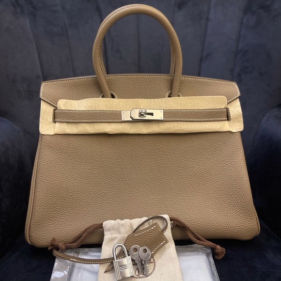 Hermès Togo Birkin 30 in Etoupe Palladium Hardware - Picture 1 of 10